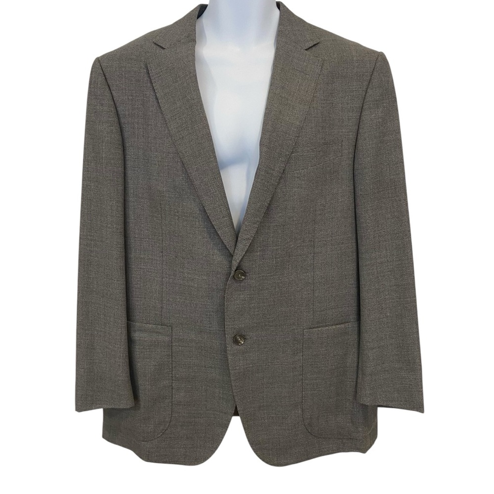 Pal Zileri Viaggiatore men blazer jacket grey 100% fine wool made Italy size 56
